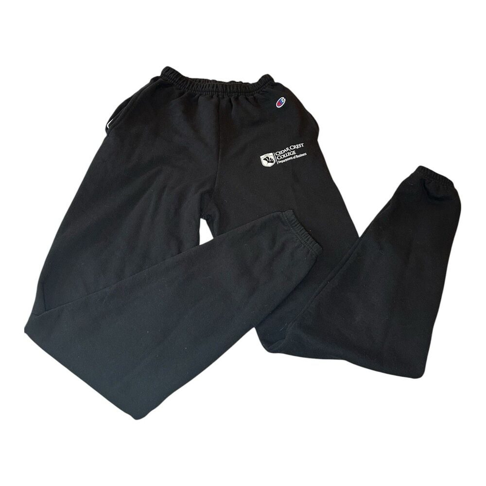 Champion Cedar Crest College Business Sweatpants Joggers Black Size Small